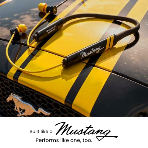 GOBOULT Mustang TuneX Bluetooth Earphone with 40H Playtime, Dual Pairing Neckband, Zen™ ENC Mic, Type-C Fast Charging, 10mm Bass Driver, Bluetooth v6.0, IPX5 Silicone (Yellow) - Image 7
