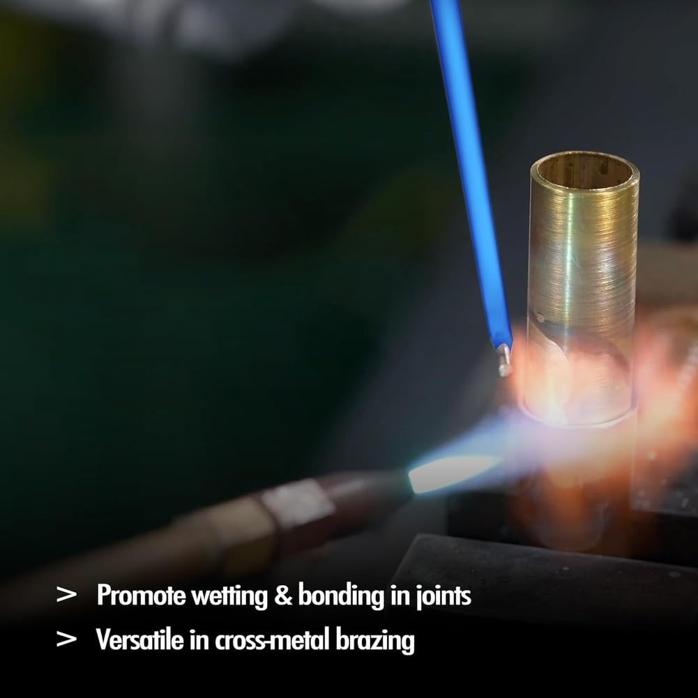 20 Sticks Flux Coated Brazing Rods 15% Silver Solder Phos Copper Brazing Alloys Flat Welding Rods Industry 1/16" X 19.6"