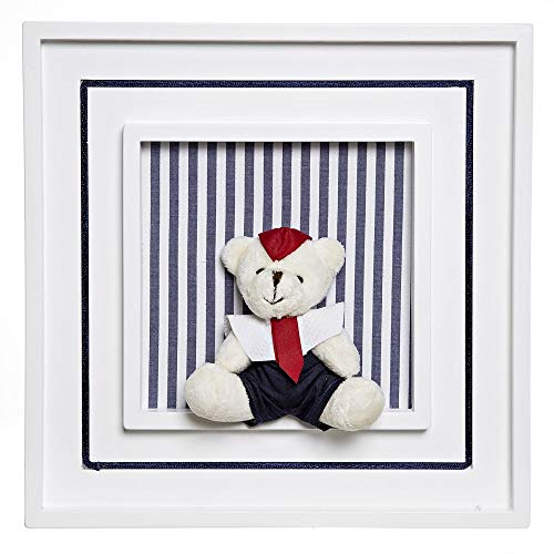 Quadro Príncipe Ursinho Marinheiro, Quarto Bebê Infantil Menino, Potinho de Mel, Marinho