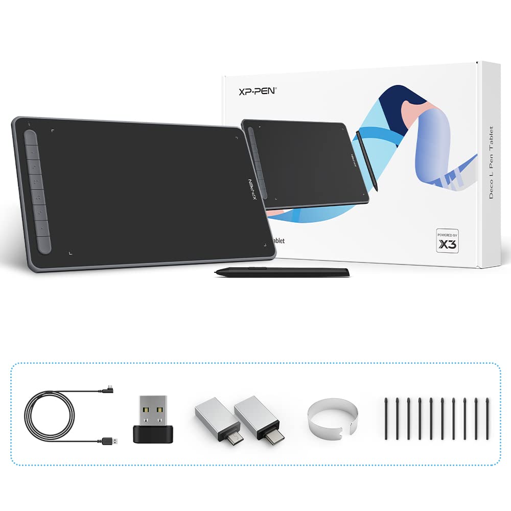 XPPen Deco LW Tablette Graphique à Stylet 10x6 Pouces Sans Fil