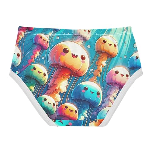 Playful Cute Colorful Jellyfish Girls Underwear Toddlers 2t Cotton Girl Panties Cute Fun Print Undies Kids Briefs2