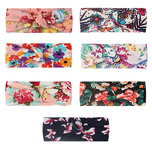 K-T-One-Bandeau-en-nylon-elastique-noue-pour-bebe-fille-et-nouveau-ne-Lot-de-7