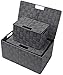Sorbus Storage Basket with Lid, Mesh Hand-Woven Basket, Decorative Storage Boxes with Lids, Wicker Basket Organizers for Storage (Variety Pack of 3 - Grey)