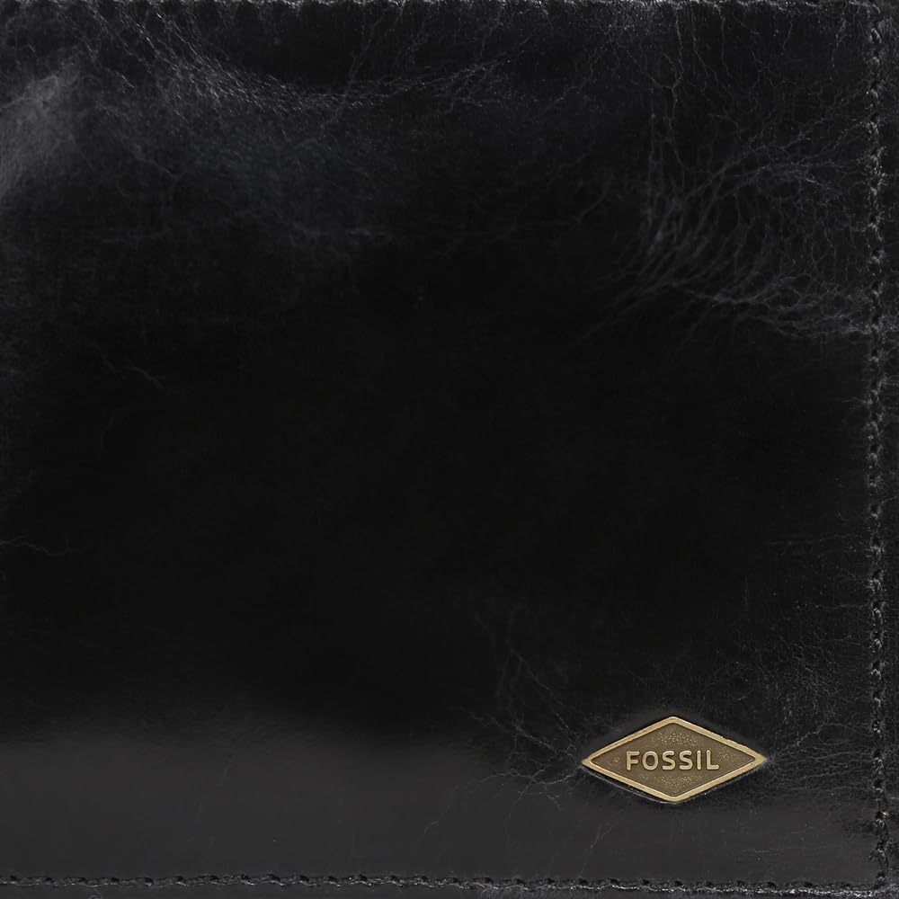 Fossil Regalo per Uomo Ryan, Custodia per Passaporto in Pelle Nero 12,4 cm L x 0,5 cm L x 8,9 cm H ML3829001