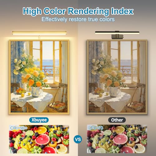 Image of LED Picture Lights for Paintings Plug in, Adjustable Art Light Gallery Wall Light for Display Art Work, 14 Inch 4W 3000K Warm White, Gold Finish CRI90+, ETL Listed (Pack of 2)