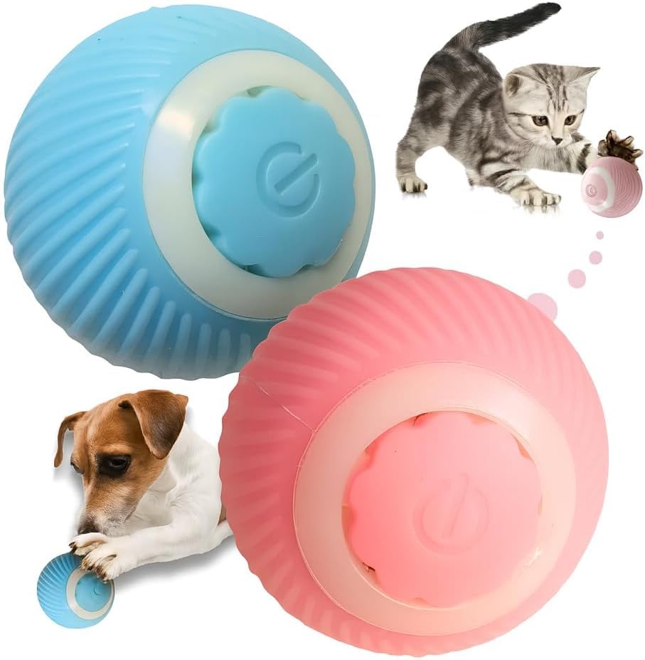 Bolinha Interativa para Pets com Movimento Automático, Brinquedo Inteligente para Cães e Gatos, Estimula Exercícios, Diversão e Entretenimento, Recarregável e Resistente