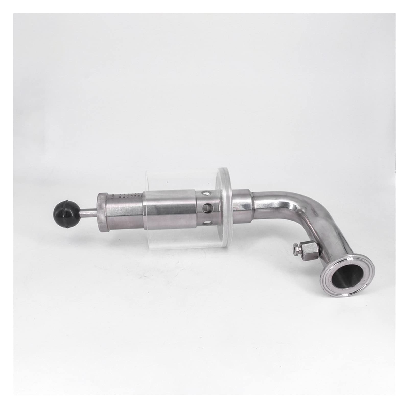 JNURGWLYH Ball Valve Hot And Cold Water Stop 1.5" Three Clamps 0.2-2.2 Bar Adjustable Safety Valve Sanitary 304 Stainless Steel With M14 Base