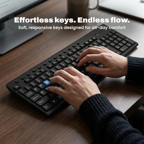 Image of EVM EnKey Wireless Keyboard Mouse Combo | USB Plug & Play | Ergonomic Design | 2.4GHz, 112 Keys, 1000 DPI | Durable Build | for Laptop, PC | 1 Yera Warranty (EVM-WLKM-045)