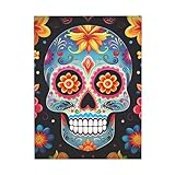 Póster artístico de calaveras de azúcar, impresiones en lienzo para pared, periódico, estético, lienzo, pintura para dormitorio, decoración de pared, 30,5 x 40,6 cm, sin marco, pintura de arte moderna