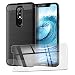 Produktbild QFSM Schutzhülle + Tempered Glass Für Nokia 5.1 Plus Schwarz Kohlefaser Shell hülle silikon Weich TPU Ani-Knock Case with Gehärtetes Glas Panzerglas Folie