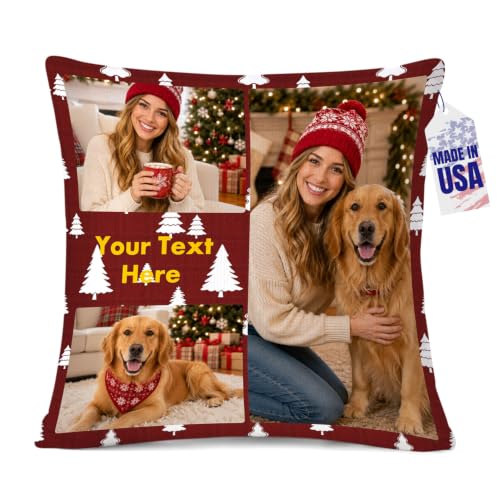 Custom4U Custom Photo Pillow, Christmas Pillows Snowy Magic, Printed in USA