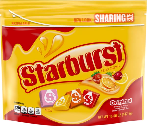 Starburst Original Fruit Chews Bursting With Fruit Juice Candy Bags With Plenty of Fruity, Chewy Fun For Everyone 442.3g USA