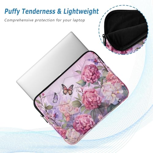 Funda para laptop de 13-14 pulgadas con diseño floral y mariposas miniatura 5