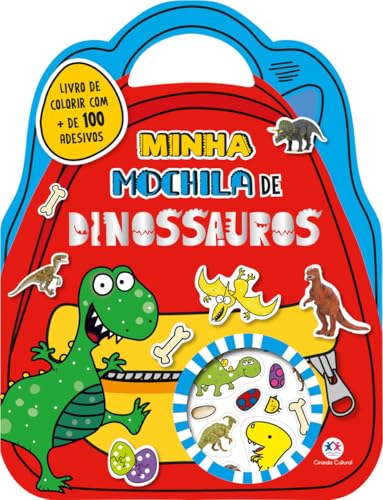 Minha mochila de dinossauros com adesivos e para colorir