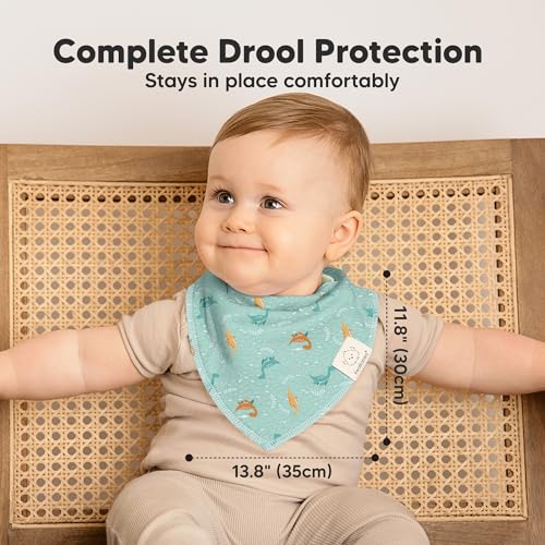 KeaBabies 10-Pack and 8-Pack Baby Bandana Bibs for Boys, Girls - Super Absorbent Triangle Baby Bibs for Drooling and Teething Infant, 100% Cotton Extra Soft for Newborn, Infant 0-36 Months4