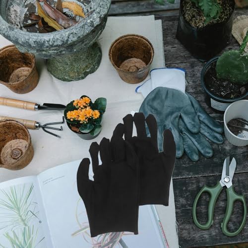 Guantes de algodón negro resistentes al desgaste y cortes talla M para jardín 5