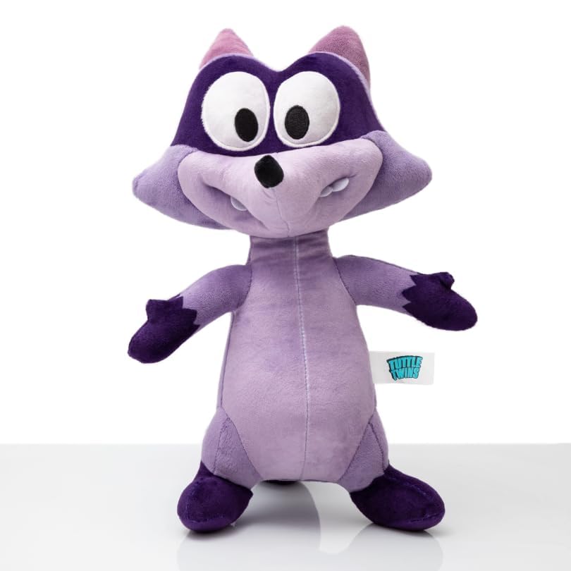 ANGEL STUDIOS | Tuttle Twins Derek Plushie | Soft Stuffed Plush Toy | Bright Purple Raccoon | 13" Stuffed Character - Image 2