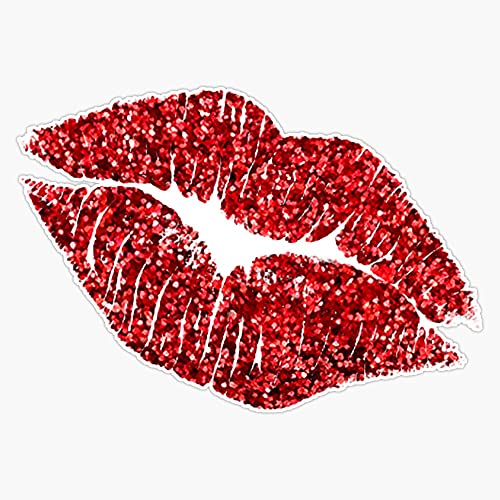 MAGNET Glitter Lips : Red! Magnet Bumper Sticker Car Magnet Flexible Reuseable Magnetic Vinyl 5