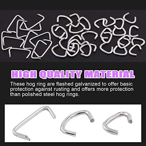 Swpeet S1323 360Pcs 3/4 Inch 1/2 Inch 3/8 Inch Galvanized Hog Rings With Straight Hog Ring Pliers Assortment Kit thumb #2