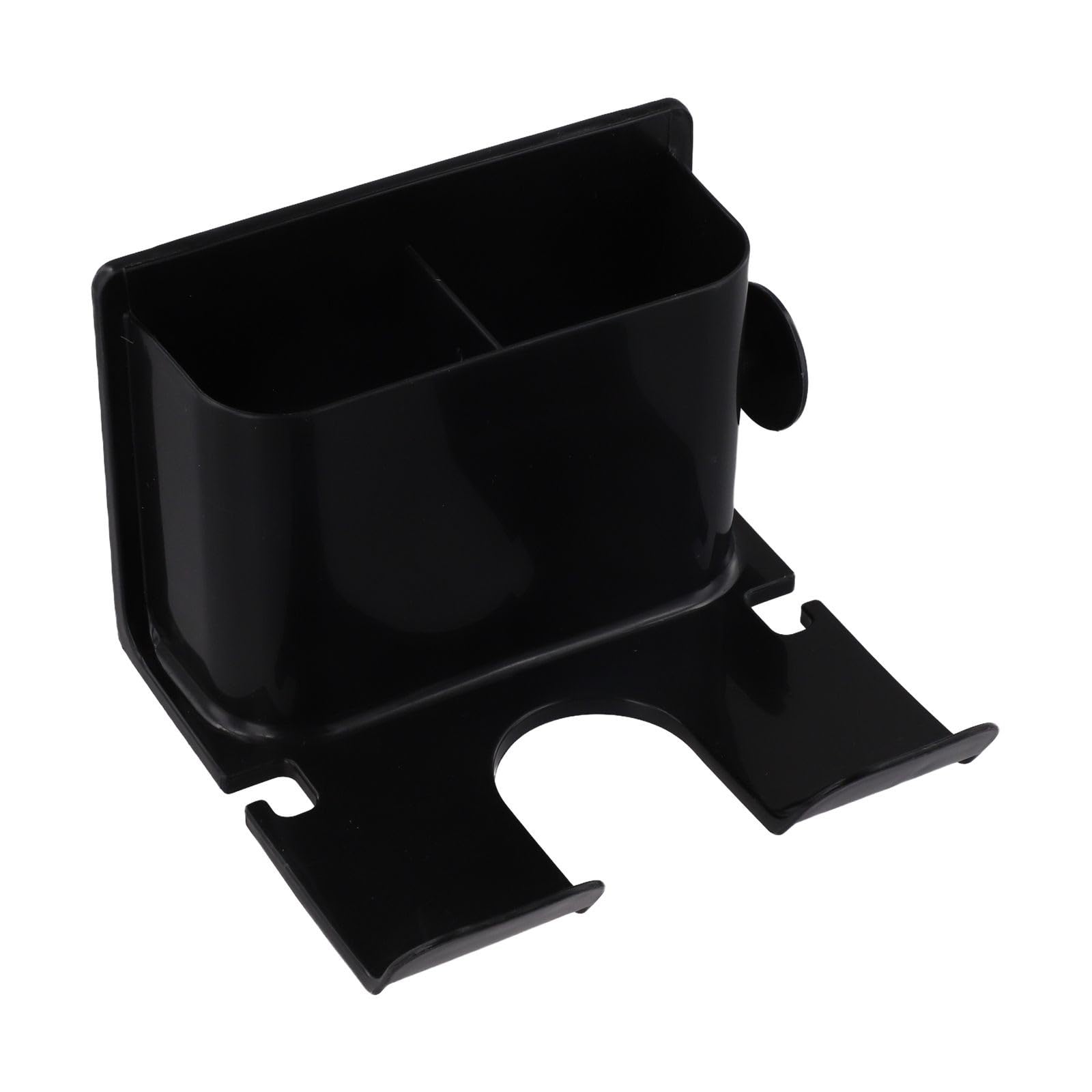 Wall-Mounted Hair Dryer Rack, Punch- Bathroom Storage Bracket Hair Dryers and for Beauty Tools, Plastic, 10 x 14 x 14.5 cm, Gray/White/Black