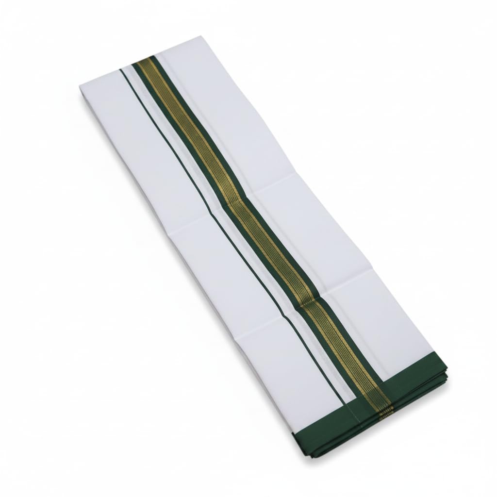 Dhoti for Men Cotton | South Indian Dhoti | Veshti for Men | Mens Vetti Cotton Mundu | Vesti for Daily Wear | White Veshti-image-16