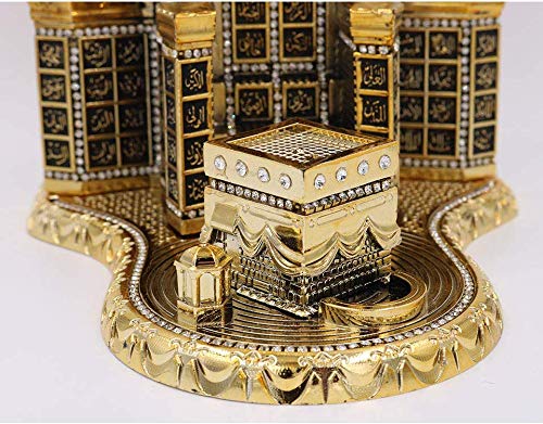Modefa Islamic Turkish Table Decor Showpiece Gift Sculpture Figure Arabic 99 Names Of Allah Kaba Clock Tower Replica Gold #TOP6