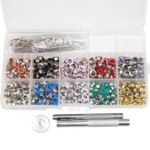 Artibetter 400pcs Snap Fasteners Tool Kit 5MM Metal Prong Snap Buttons Grommet Kit