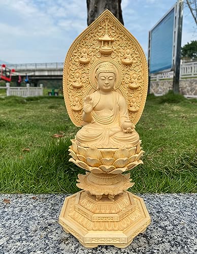 仏像 木彫り 薬師如来座像 桧木製高級木彫り (高さ32cm×巾12cm)【天台宗・真言宗・臨済宗】◆無病息災・病気平癒・守護・厄除け・開運