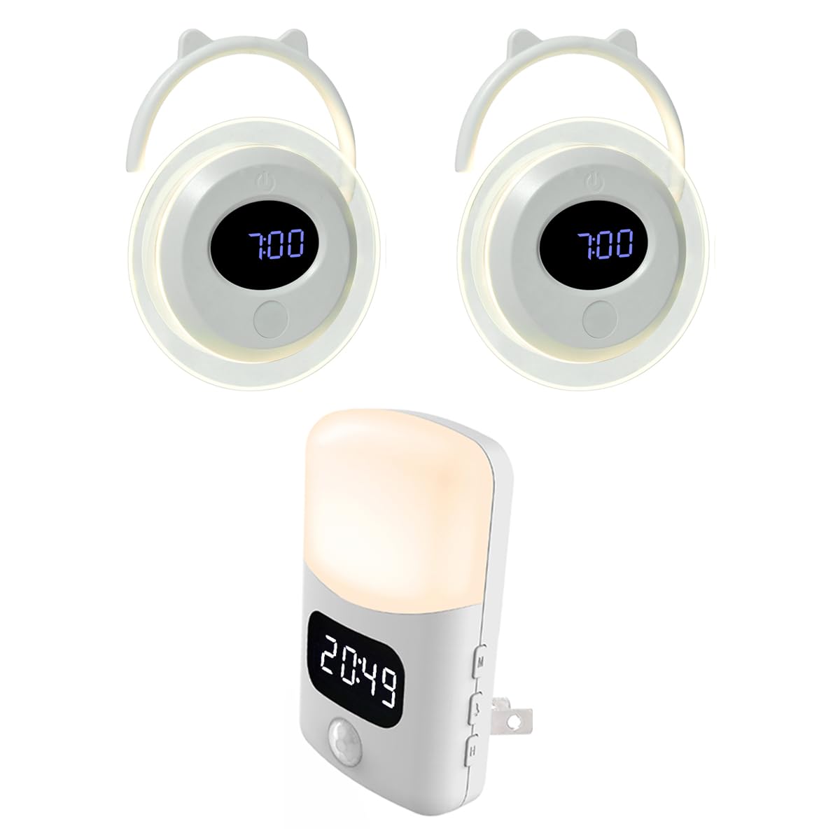 LUXONBathroom Clock, LED Motion Sensor Night Light