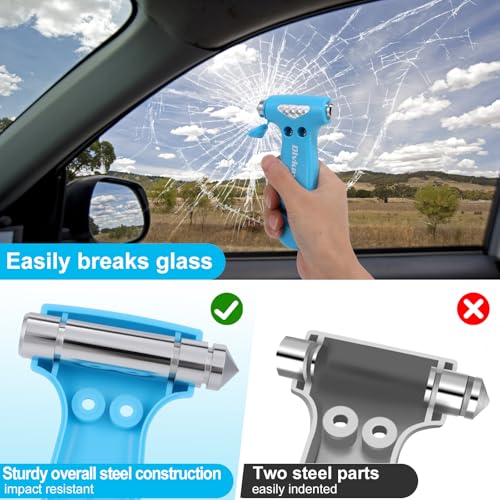 Image of Window Breaker, 3-in-1 Emergency Escape Tool with Car Safety Hammer and Seat Belt Cutter, Safety Emergency Car Escape Tool Gift for Women (Blue)
