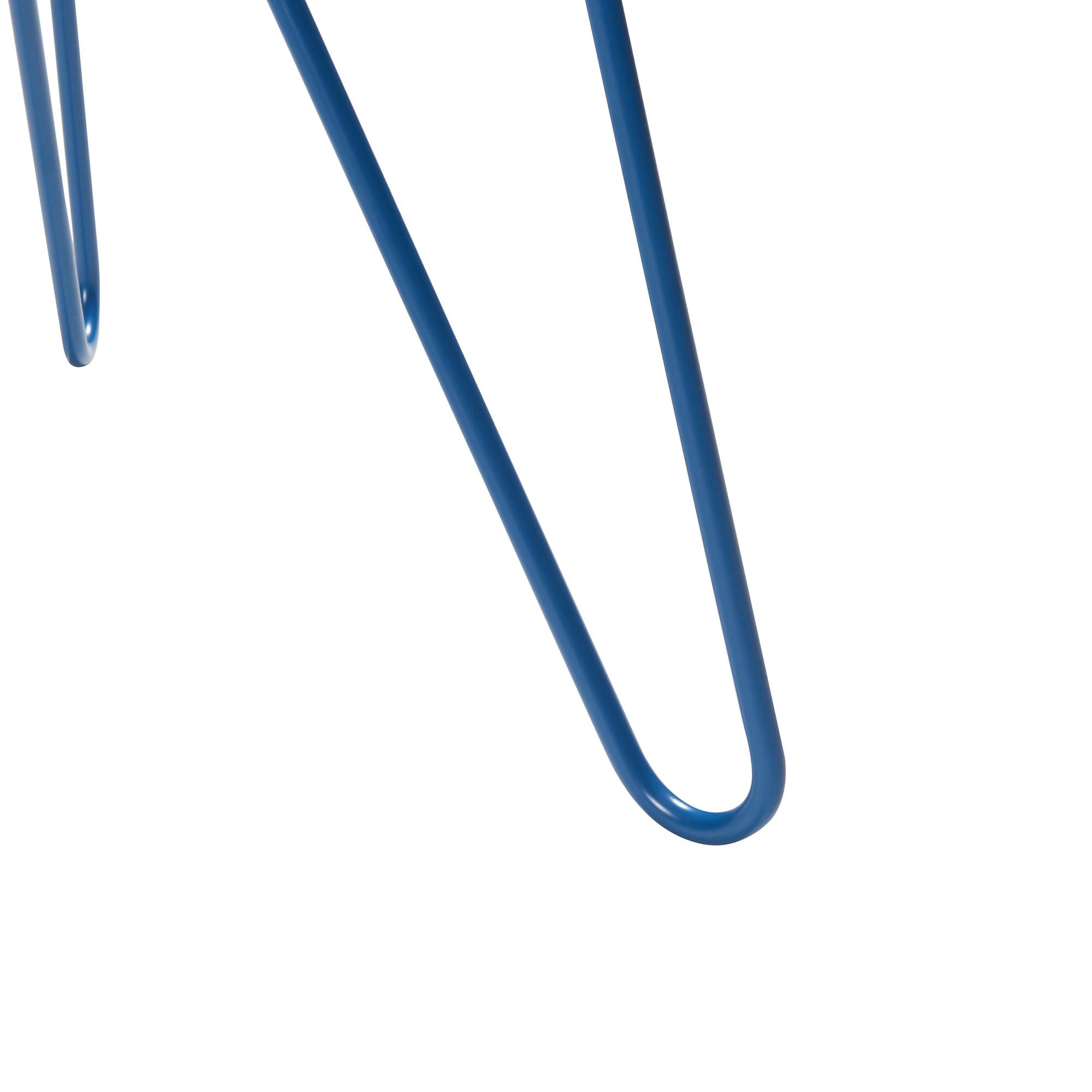 [en.casa] Tavolino Laterale con Gambe a Forcina Hairpin Tavolino da Caffè a Piano Rotondo 45 x Ø43 cm in Metallo per Soggiorno Salotto Camera da Letto - Blu Opaco