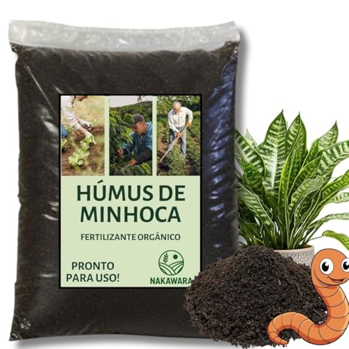 Húmus de Minhoca 5kg Adubo Orgânico Natural NPK Para Plantas Hort...