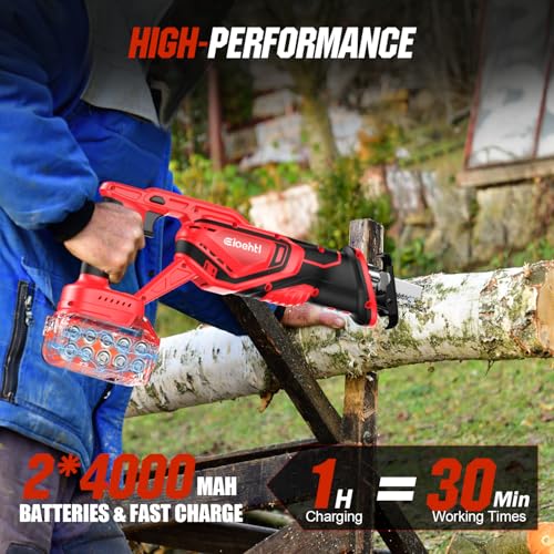 Brushless Cordless Reciprocating Saw – 3300 SPM, Dual 21V 4.0Ah Batteries & Fast Charger, 8-Piece Bi-Metal/Wood Blade Kit, Low-Noise Lightweight for Wood, Metal, PVC & Pruning (Carry Case Set) - image 3
