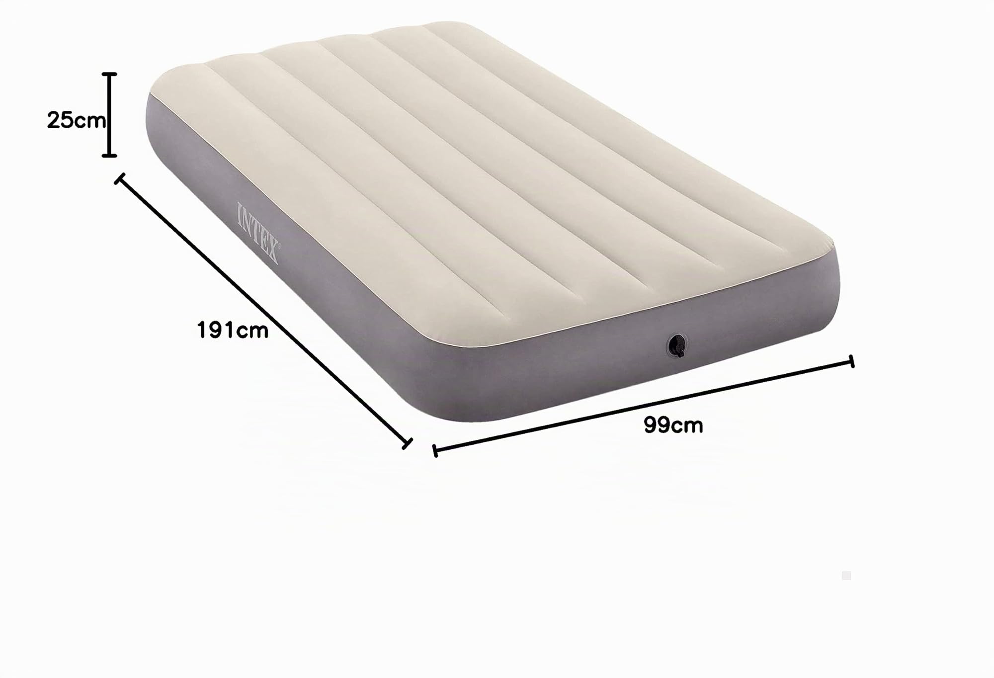 Intex Airbed Materasso Deluxe Singolo Classic Dura Beam con Tecnologia Fiber Tech, Tinta Unita, Multicolore, 99 x 191 x 25 cm