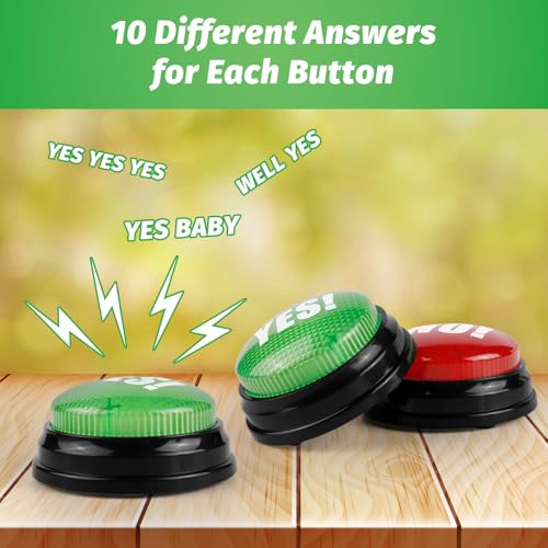 BEAN LIEVE Yes No Button - Answer Buzzers Set of 2 Buzzers for Game Show Yes Button and No Button with Sound Used for Classroom&Gag Gifts - Image 3