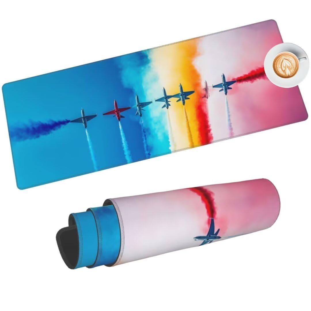 Tappetino Mouse Colorato Tappetino Mouse 1200x600 mm, Tappetino Mouse XXL Tappetino Gaming Aereo Tappetino Scrivania Grande Mousepad, Impermeabile, Base Antiscivolo Mouse Pad per Gaming Ufficio-925HDM