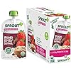 Sprout Organic Baby Food, Stage 2 Pouches, Fruit Veggie & Grain Blend, Mixed Berry Oatmeal, 3.5 Oz Purees (Pack of 6)
