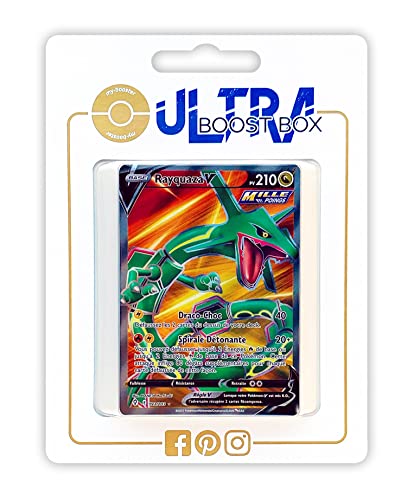 Rayquaza V 193/192 Full Art Golpe Fluido - Ultraboost X Epée et Bouclier 7 Évolution Céleste - Box de 10 Cartas Pokémon Francés