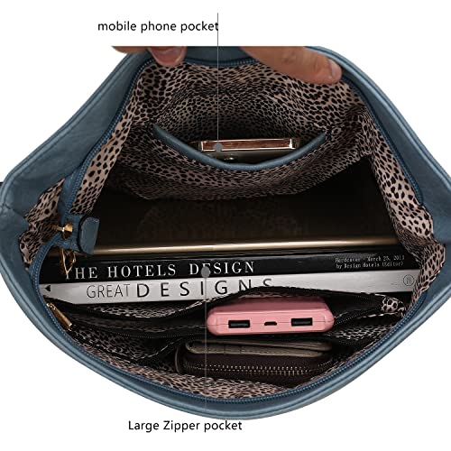 Image of MKF Collection Shoulder Bag for Women, Vegan Leather Top-Handle Hobo Bag Handbag Purse