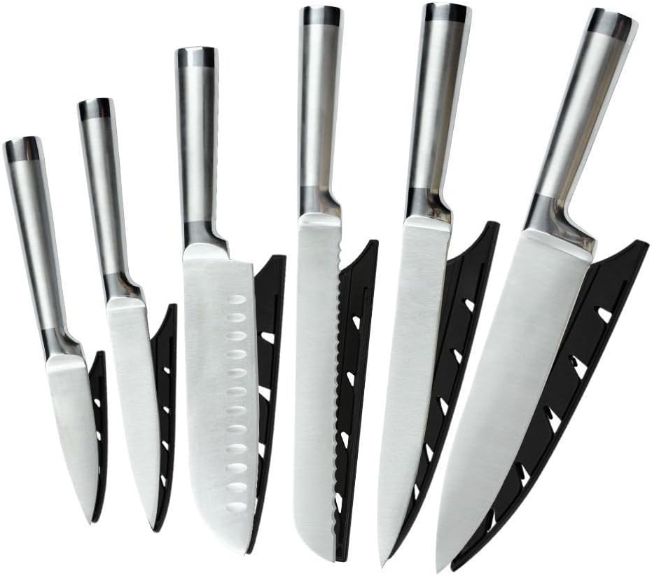 Set Cuchillos Cocina 6 Piezas Acero Inoxidable