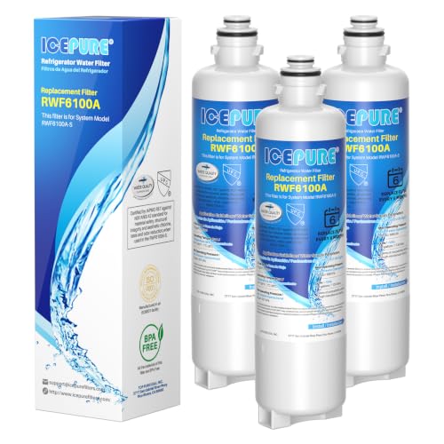 Image of ICEPURE BORPLFTR50 Replacement for Bosch 11025825 Ultra Clarity Pro Refrigerator Water Filter, Compatible with KWF 2000, 12028325, 11032531, BORPLFTR55, WFC100MF, B36CT80SNS, B36CL80ENS, 3Pack