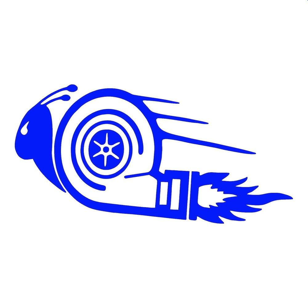 Novelty Creative Car Stickers Snail Turbine Waterproof Window Decals KK Vinyl Motorcycle Accessories(Blue,25cm x 13.2cm)