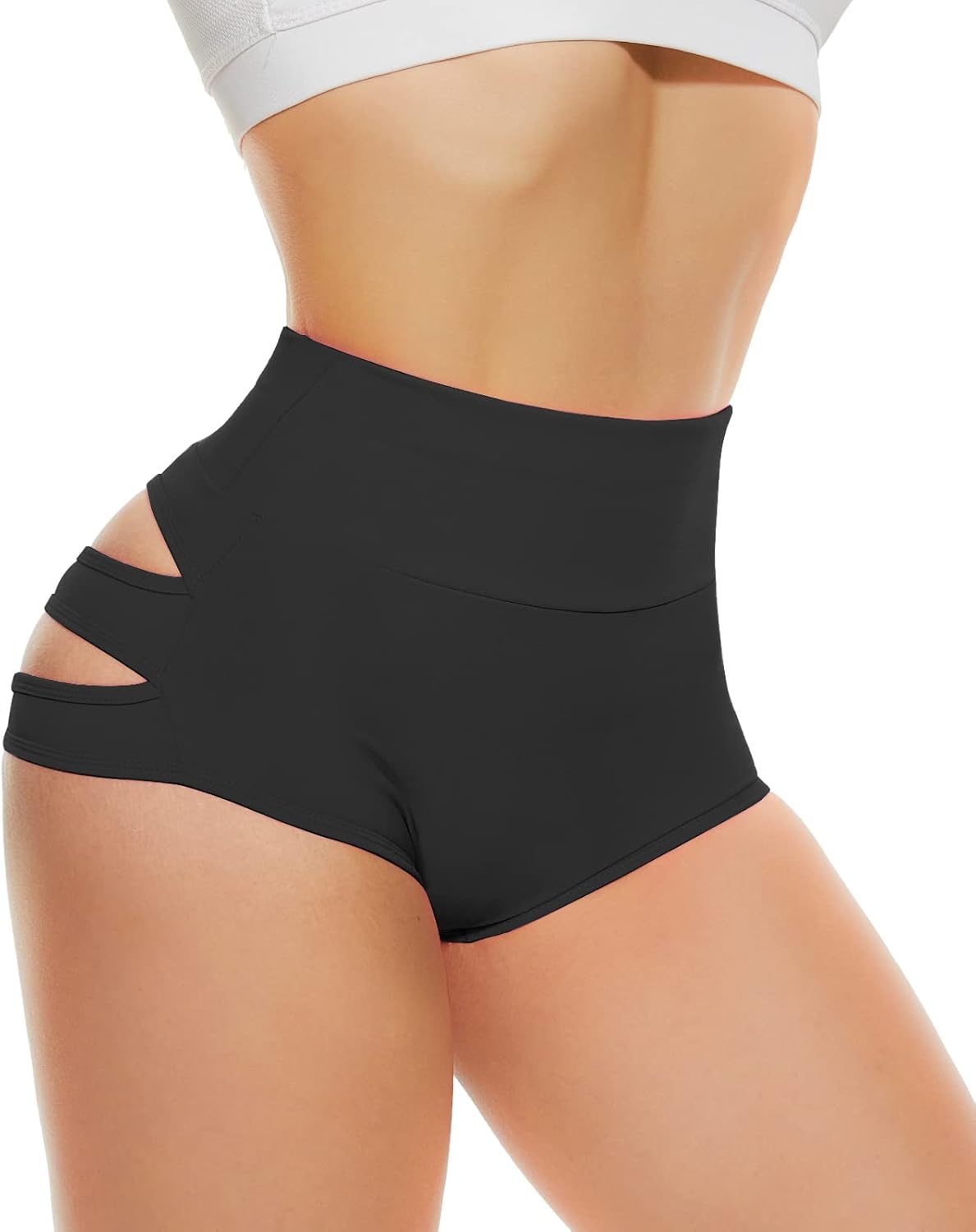 Pantalones cortos de yoga de cintura alta para mujer, leggings de levantamiento de glúteos, control de abdomen, pantalones de baile