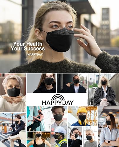 Happyday KF94-BLACK-LARGE25 25 Packs, Made In Korea Premium Kf94 Micro Dust Protection Individually Packaged Black Face Mask Large thumb #1