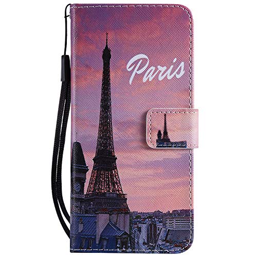 Yiizy Samsung Galaxy J1 (2016) J120 Coque Etui, Tour Eiffel Design Flip PU Cuir Cover Couverture Coquille Portefeuille Housse Média Fente pour Carte Protecteur Skin Poche