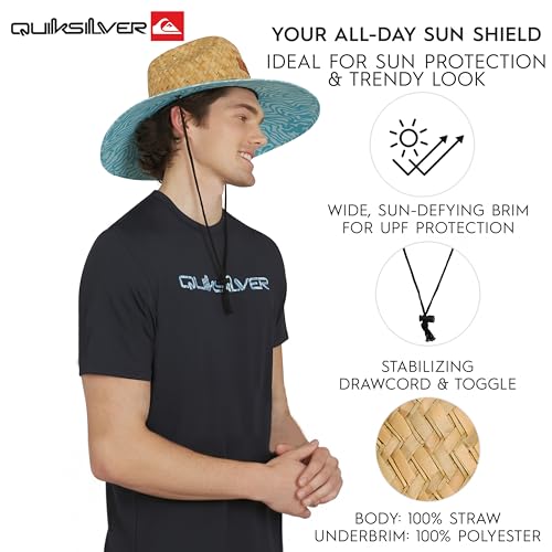 Image of Quiksilver Men's Wide Brim Outdoor Lifeguard Straw Sun Hat
