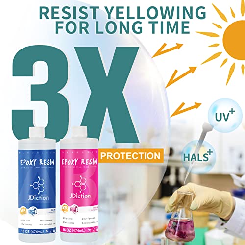 Jdiction AB-80 Epoxy Resin 32Oz - Upgrade Formula, 3X Uv Protection, Crystal Clear Epoxy Resin Kit Casting And Coating thumb #1