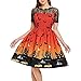 Produktbild Dicomi Frauen Arbeiten Halloween Spitze Kurzschluss Hülsen Weinlese Kleid Abend Party Kleid um A Orange S