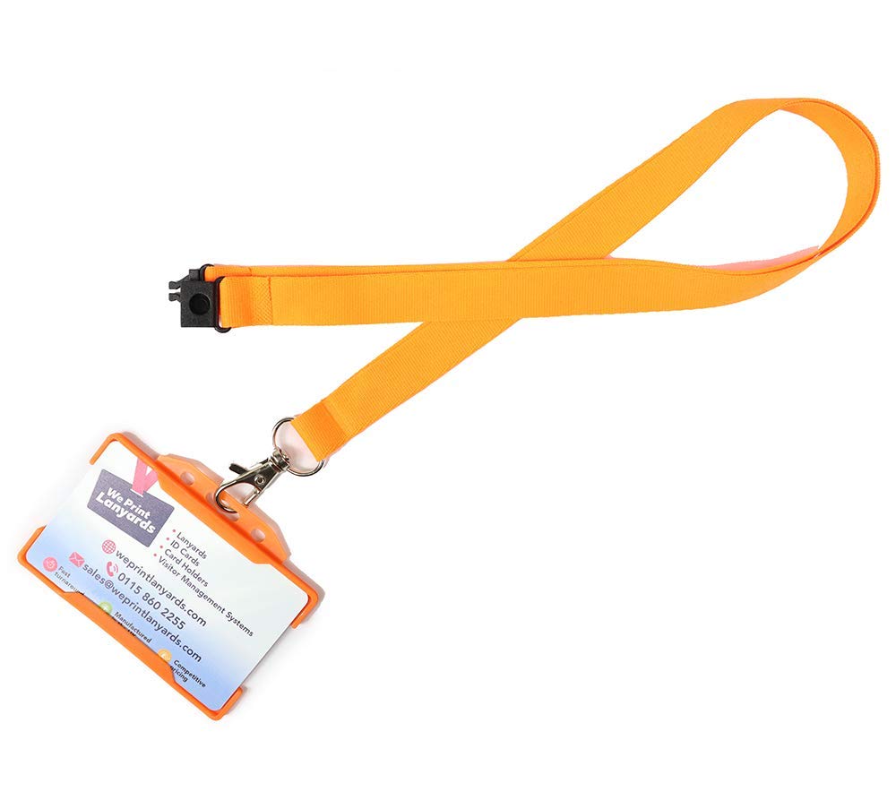 Pack of 25 Orange Lanyards with Open Faced Card Holder for ID Cards, Name Badges, and More - Durable Breakaway Orange Neck Strap Suitable for Everyday Use โ image 1