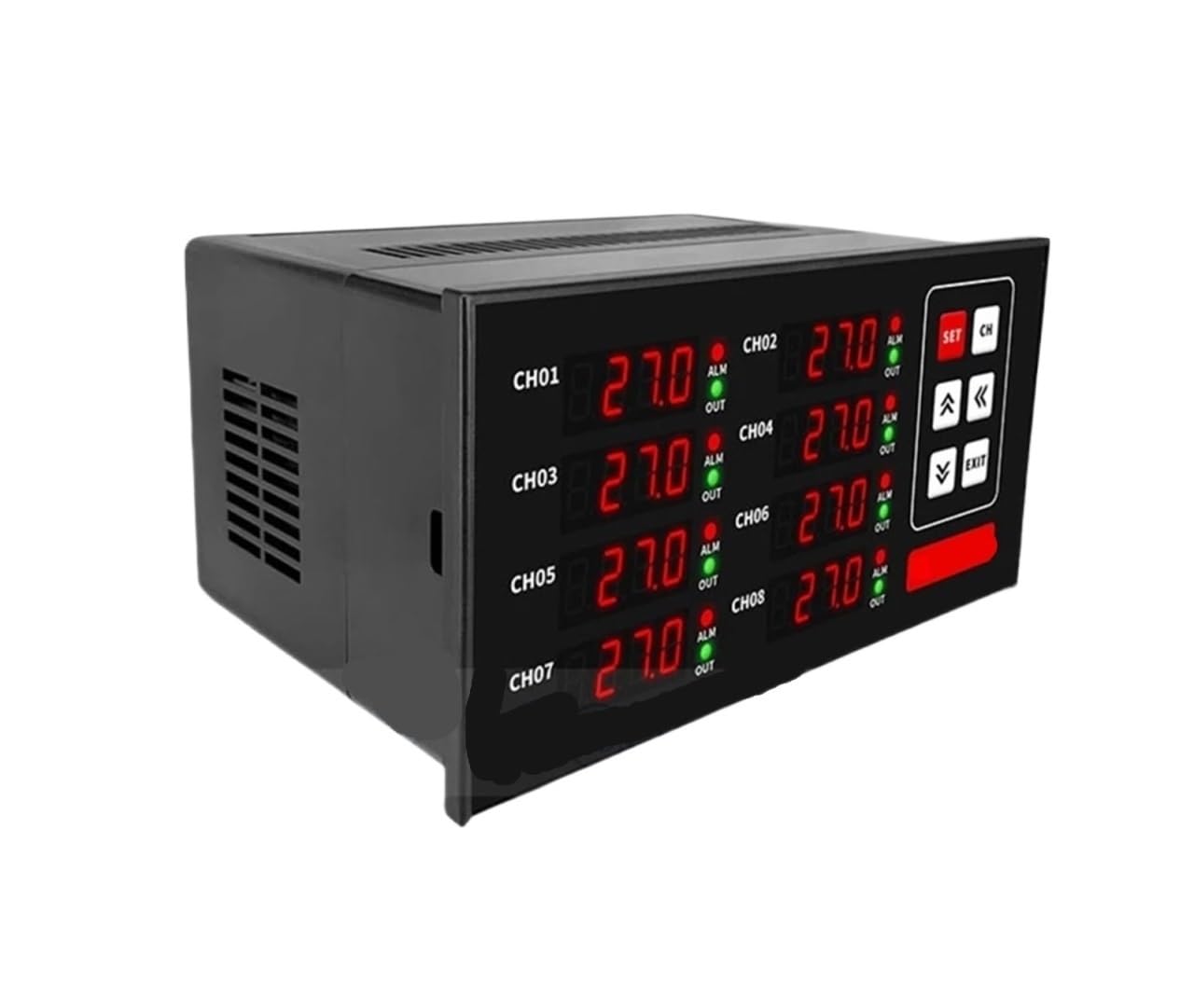 PT1000 8 channels thermostat temperature display meter instrument relay output SSR output RS485 temperature controller(RELAY out no RS485)